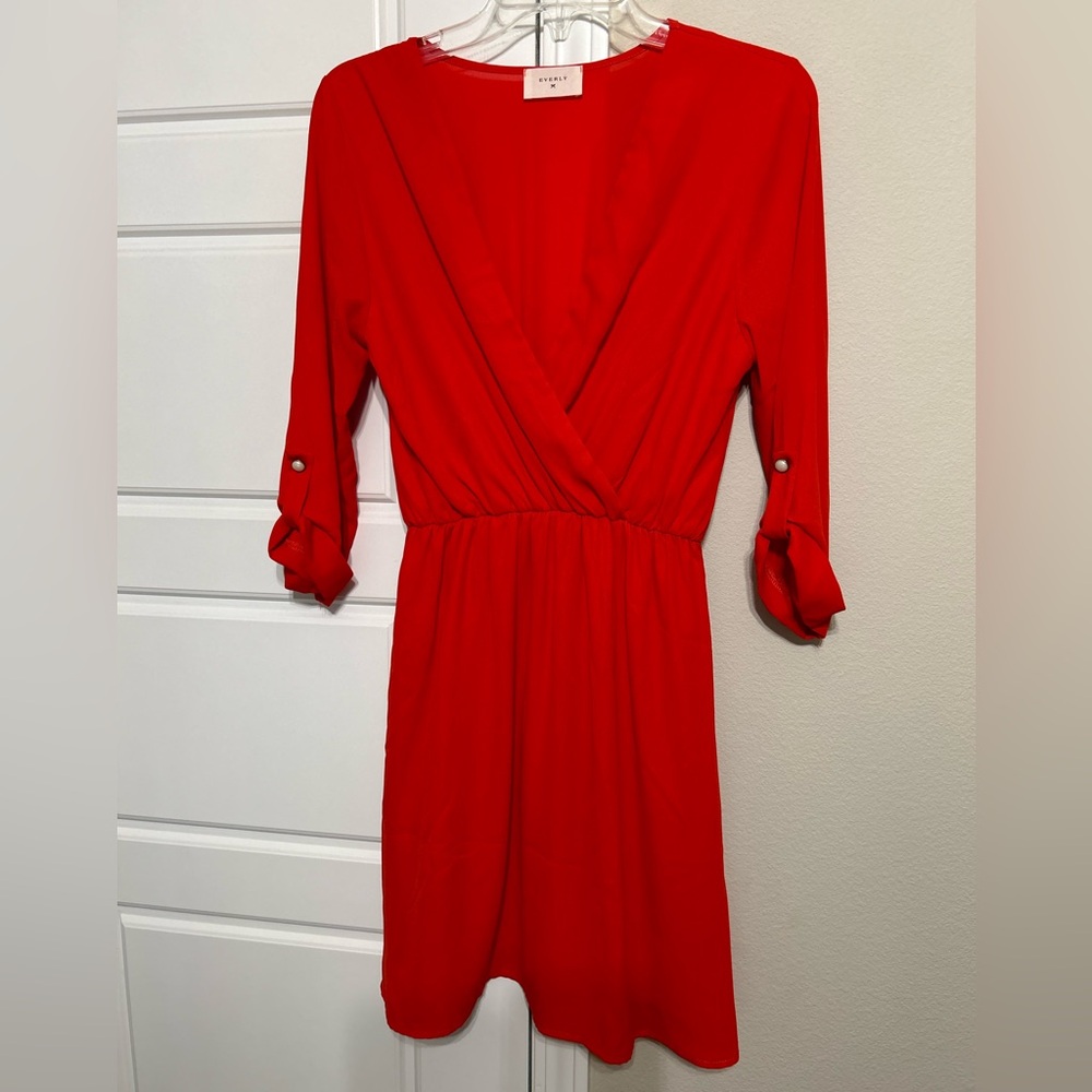 Red wrap dress